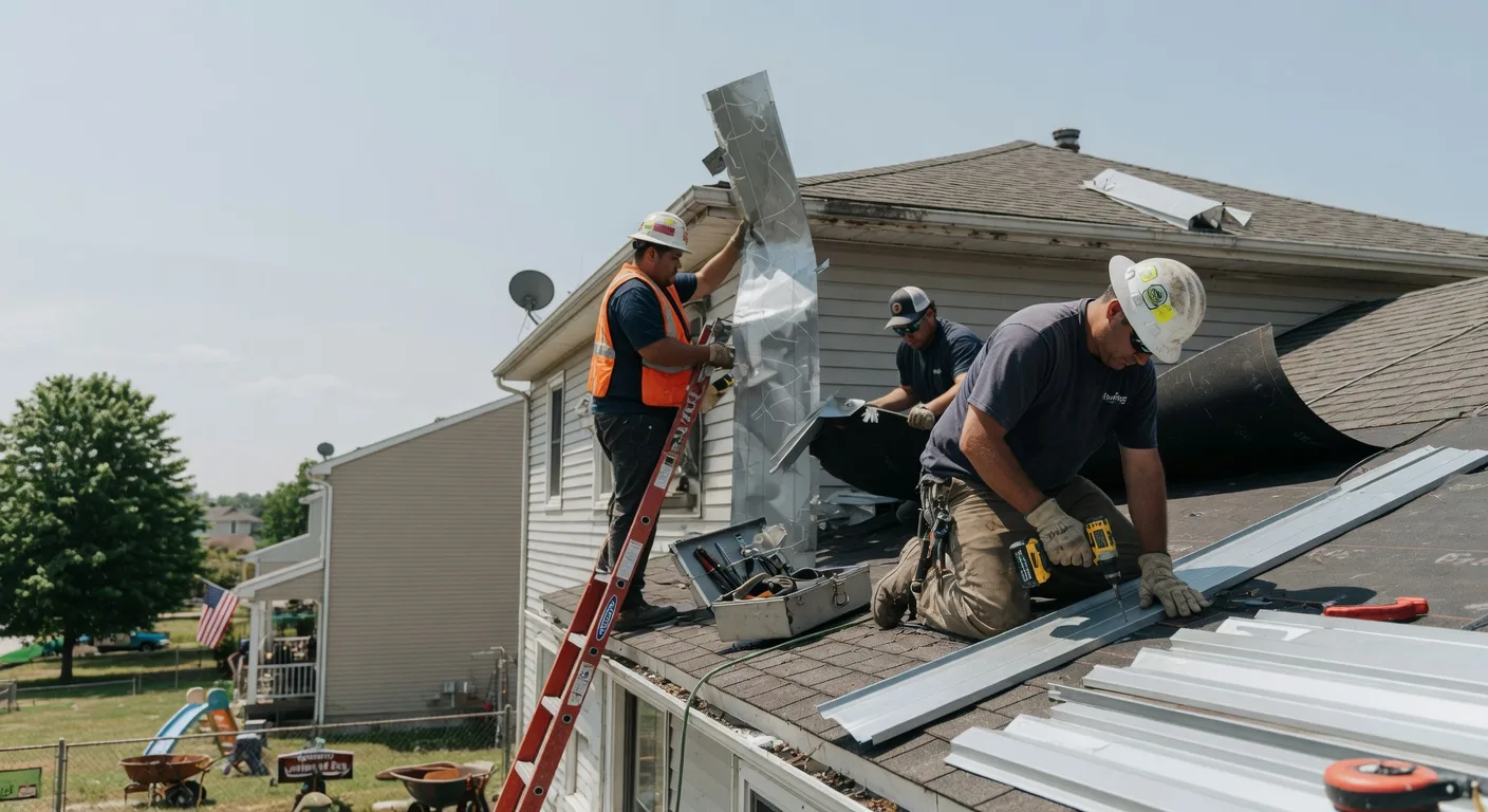 Storm Damage Metal Roof Repair in Bay City, WI